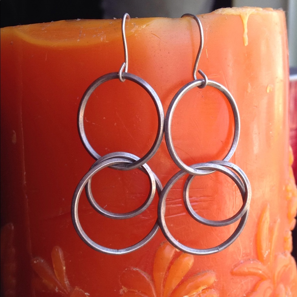 Handmade Sterling Hooped Earrings